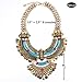 Paxuan Womens Antique Silver/Gold Alloy Vintage Boho Bohemia Turquoise Necklace Ethnic Tribal Beaded Coin Choker Necklace Chunky Statement Necklace (Antique Gold)