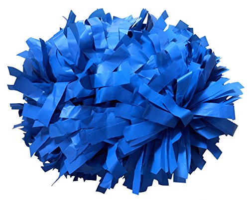 kuugear Pair, 6" Plastic Cheerleading Pom Pom with Baton Handle - Columbia Blue