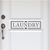 Laundry Room Door Decal – Black Vinyl Wall Sticker Sign – Farmhouse Laundry Room Decor, 15.5 x 4 Inch