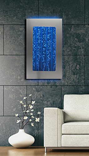 Wall Mount Hanging Bubble Wall Aquarium 30" LED Lighting Indoor Panel 300WM Water Fall Fountain Water Feature - Thumbnail 3
