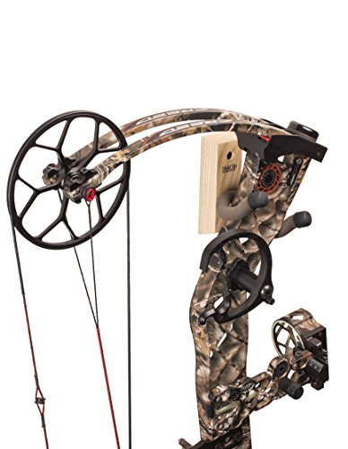 Hold Up Displays - Vertical Gun Hanger and Rifle Storage Securely Holds Firearm and Bow - Real Hardwood Harvested in Wisconsin - Made in USA