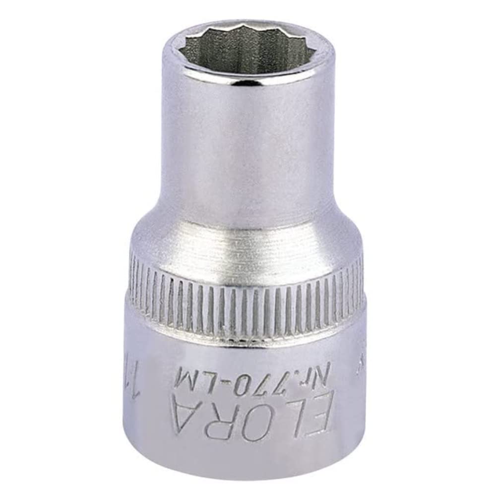 Draper 24567 Elora Bi-Hexagon Socket, 1/2" Square Drive, 11mm, Blue — image 1
