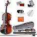 ADM Acoustic Violin 1/2 Size with Hard Case, Beginner Pack for Student, Red Brown