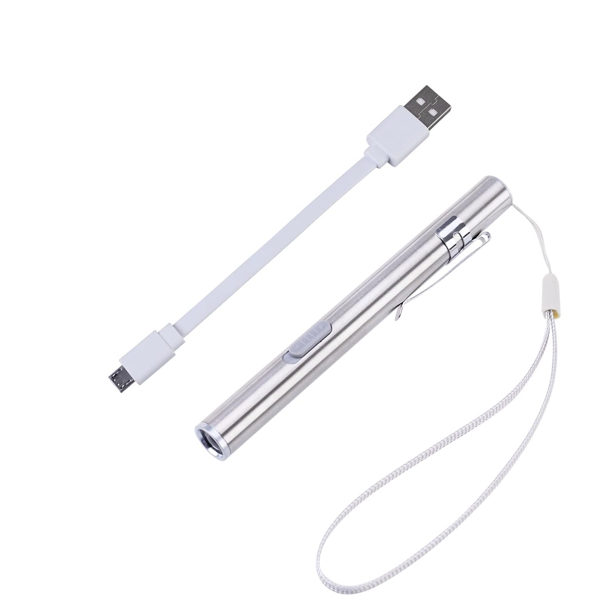 Nurse Pen Pen Light USB Rechargeable LED Stainless Steel Flashlight Torch for Doctors Students Doctors