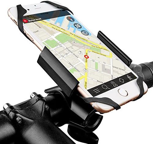 Bike Phone Mount,,Vekey Bicycle Universal Holder Cell Phone Metal Bicycle Rack Handlebar &amp; Motorcycle Holder Cradle for iPhone X/8/8 Plus 7/7 Plus 6/6s 5/5s Galaxy S8 Plus/S8 (Black Metal, Long Arm)