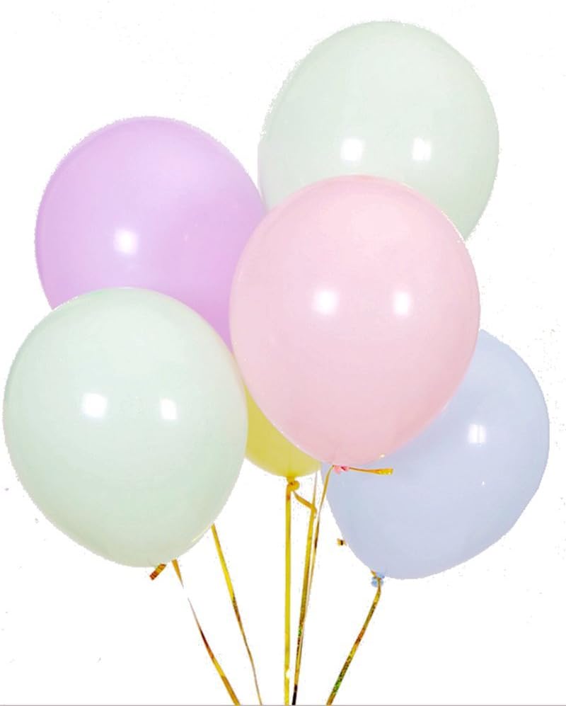 Elecrainbow 100 Pack 10 Inch 2.2 g/pc Thicken Macaron Color Balloons - Assorted Candy Color Balloons for Party, Birthday, Wedding Supplies and Decorations