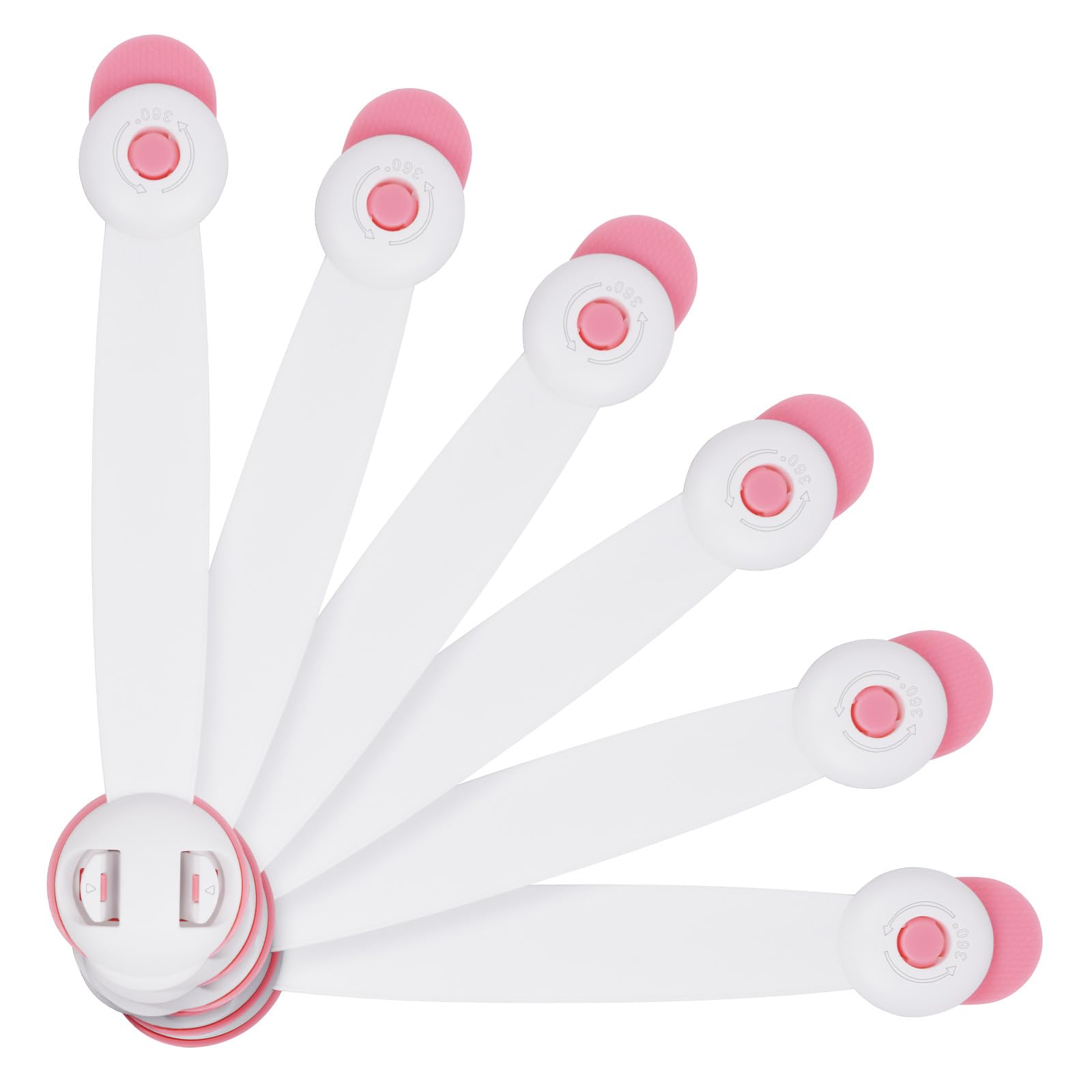 Vicloon Child Safety Cupboard Locks, 6 Pcs Baby Proof Locks No Screws Child Locks with 3M Adhesive Stick On Cabinets, Children Proof Latches for Kitchen, Door, Drawer, Closet, Refrigerator (Pink)