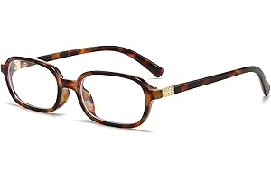 Breaksun Retro Rectangle Glasses for Women Men Small Square Blue Light Blocking Glasses Vintage Eyeglasses