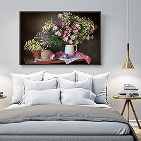 Floating Framed Canvas Wall Art for Living Room, Bedroom Still Life Canvas Prints for Home Decoration Ready to Hang - 16x24 inches