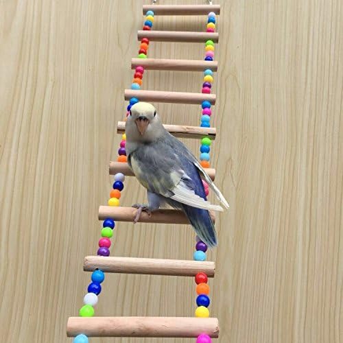 LHJIAO 6602 Bird Toy Ladder For Parro Pet Trainning Naturals Wooden Rung Quantity 12