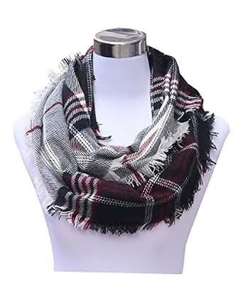 DG Cashmere Unisex Multi-Color Checked Scarf – Cashmere Feel, 100% Acrylic