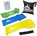 Black Mountain Products Therapy Exercise Bands with Resistance Band Carrying Case, Door Anchor and Starter Guide, Yellow, Blue, Green