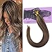 VeSunny 14inch Nano Ring Hair Extensions Pre Bonded Bead Tip Hair Extensions Dark Brown Highlights Blonde Nano Ring Tips 50strands/pack