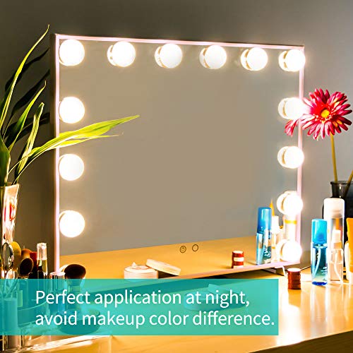 Nitin Lighted Vanity Mirror with Touch Control Design, Hollywood Style