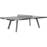 KETTLER Eden Weatherproof Stationary Outdoor Table Tennis Table with Galvanized Steel Legs and Permanent Net and Post System