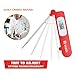 Habor Digital Meat Thermometer Cooking Temperature Kitchen Instant Read Sensor with Largre LCD, Folding Long Probe for BBQ Grill Smokers Chicken Turkey Cake Brewing Milk Ruby Red