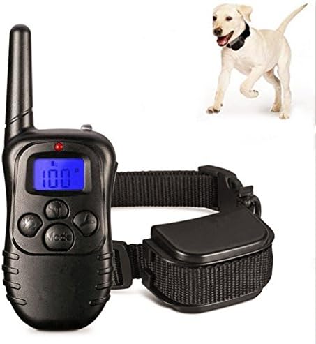 Dog Training Collar,Kokome USB Rechargeable Safe and Cruelty-free 300M Remote Pet Dog Anti Barking Electric Control Collar with Beep,Vibration,Blue Backlight Screen,Warning Tones,Flashlight