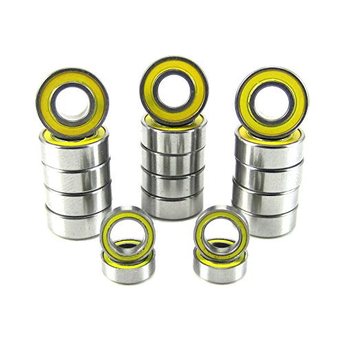 Traxxas Slash, Stampede 2WD, ABEC 3 Precision Ball Bearing Kit (19) Rubber Seals YE