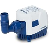 Attwood 5512-7 Sahara MK2 S1200 (12V), Automatic Bilge Pump, 1200 GPH, with Fittings (Elbow &amp; Straight), Direct Replacement for Attwood 4511-7
