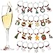 Wine Glass Charms Cute Wine Glass Tags Christmas Themed Wine Glass Markers for Christmas Party Favors Supplies (Style A, 24 Pieces)