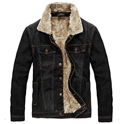 JYG Men's Winter Thicken Sherpa Lined 