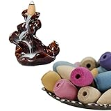 Ecurson 50 PC Color Random Bullet Size Backflow Sandalwood Incense