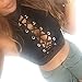 DZT1968® Women Girl Sexy Low-Cut Hollow Out Sleeveless Crop Vest Tops Bra (US 6=Asia M, Black)