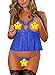 ALLureLove Womens Sexy Sheer Cupless Babydoll Lingerie with Crotchless G String (Blue,XXXL)