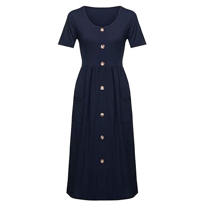 WUDUBE_Kleid Hochwertige und einzigartige Damenbekleidung, kurzärmeliger Rundhalsausschnitt mit Rundhalsausschnitt für Frauen