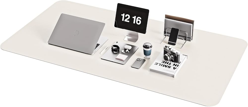 YSAGi Non-Slip Desk Pad 120x60 cm Waterproof PVC Leather Desk Protector Gray