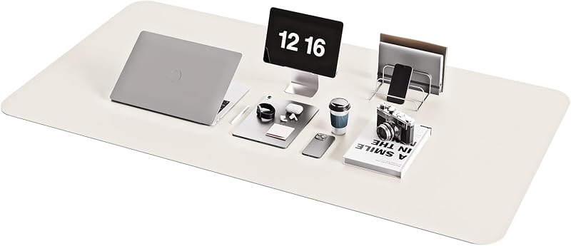YSAGi Non-Slip Desk Pad 120x60 cm Waterproof PVC Leather Desk Protector Gray