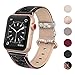 SWEES Leather Band Compatible for iWatch 38mm 40mm, Genuine Leather Replacement Strap Rose Gold Buckle Compatible iWatch Series 6 5 4 3 2 1, Sports & Edition Women Snake Black