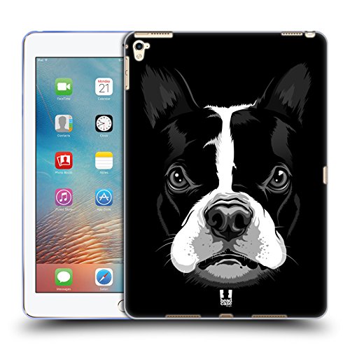 Head Case Designs Boston Terrier Big Face Illustrated 2 Soft Gel Case for Apple iPad Pro 9.7