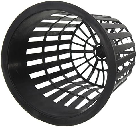 10Pcs/Set Heavy Duty Mesh Pot Vegetable Grow Basket Flower Plant Hydroponic Aeroponic Planting Grow (Black)