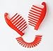 3 sets of Interlocking Banana Combs Hair Clip French Side Comb Holder 80's 90's Soft and Bendable Plastic Updo Hair Clip (Red)
