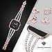 TOYOUTHS Bling Bracelet Compatible with Fitbit Versa Bands for Women Stainless Steel Wristbands Replacement for Versa Lite Special Edition Metal Bangle Strap Accessories Rose Gold