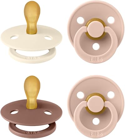 BIBS Colour Dummy 0-6 Months 4-Pack Symmetrical Teat Blush Mix