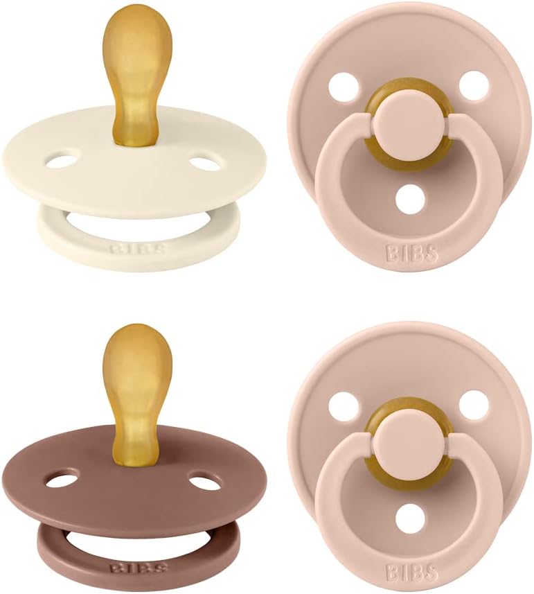 BIBS Colour Dummy 0-6 Months 4-Pack Symmetrical Teat Blush Mix