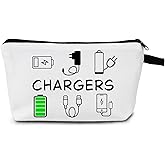 MoCaliduccious Funny Cable Makeup Bag Charger Plugs Cosmetic Travel Storage Bag for Charging Cord Electronics Accessories Storage Gifts for Women Versatile Reusable Makeup Organizer for Travel