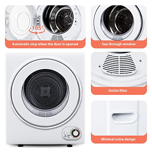 Euhomy 110V Portable Clothes Dryer 850W Compact Laundry Dryers 1.5 cu