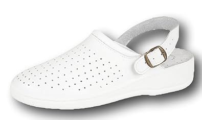 ladies white leather mules
