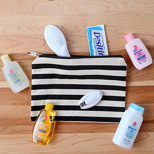 Roomy Cosmetic Bag 2 piece Set Travel Toiletry Pouch Makeup Bag Canvas Zipper Pouch Supplies Organizer (Style2)