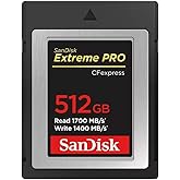 SanDisk Extreme PRO 512GB CFexpress Type-B Memory Card, 1700MB/s Read, 1400MB/s Write