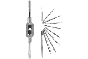 SeonFook 11PCS Mini Screw Tap Set Metric Thread Machine Taps Kit HSS Hand Thread Wire Taps Adjustable Tap Wrench Tool for Clocks and Watches Tapping