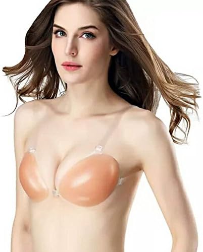 meok Strapless Sticky Self Adhesive Silicone Bra Reusable Invisible Bra Push up Bra with Clear Underwear Bag
