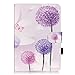 iPad Mini 1/2/3 Case-LittleMax(TM) [Pen Slot] Synthetic Leather Kickstand Case [Smart Wake/Sleep] Cover Flip Wallet iPad Mini 3/2/1 Protector [Free Cleaning Cloth,Stylus Pen]-01 Purple Dandelion