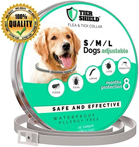 Flea and Tick Collar - Pet Essential Oil Pest Control Collars Prevention for Dogs - 8 Months Protection - Collar with Natural Plant Extracts Dog Treatment - One Size Fits All - Adjustable