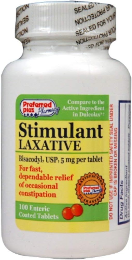 Bisacodyl stimulant laxative 5 mg tablets 100 ea (Pack of 3)