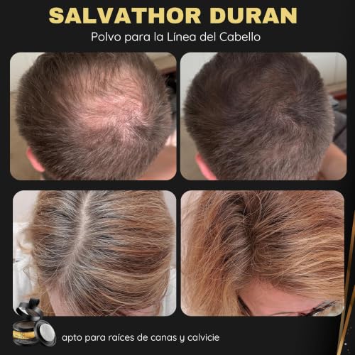 Salvathor Duran Root Retouch Powder – Covers Gray and Roots Retouch Women and Men – Waterproof Hair Concealer and Hair Make-up to Cover Roots, – 4 g (Black)