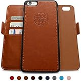 Dreem iPhone 6 PLUS/6s PLUS Wallet Case with Detachable SlimCase, Fibonacci Luxury Series, Vegan Leather, RFID Protection, 2-Way Stand, Gift Box - Caramel Brown